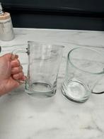 Als nieuw 2x 600 ml glas mok beker bierpul vaas, Ophalen of Verzenden, Zo goed als nieuw, Frisdrankglas
