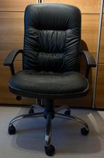 Bureaustoel zwart kunstleer, Ophalen, Gebruikt, Zwart, Bureaustoel