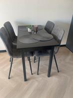 Zwarte eettafel 120x60cm, Ophalen, 100 tot 150 cm, 50 tot 100 cm, Zo goed als nieuw