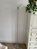 Vloerlamp RVS met glazen kap, Huis en Inrichting, Lampen | Vloerlampen, 150 tot 200 cm, Zo goed als nieuw, Ophalen, Glas