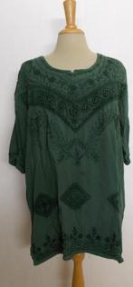 Groene hippie/Ibiza tuniek met borduursels! XL, Groen, Gedragen, Maat 46/48 (XL) of groter, Verzenden