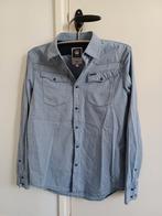 Blauw/grijze blouse maat L, g-star Raw, Kleding | Heren, Overhemden, Ophalen of Verzenden, Zo goed als nieuw, Blauw, Halswijdte 41/42 (L)
