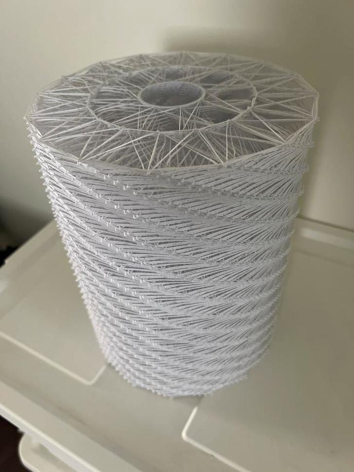 3D Geprinte Lampenkap - Wit, Huis en Inrichting, Lampen | Lampenkappen, Zo goed als nieuw, 25 tot 50 cm, Rond, Wit, Ophalen of Verzenden