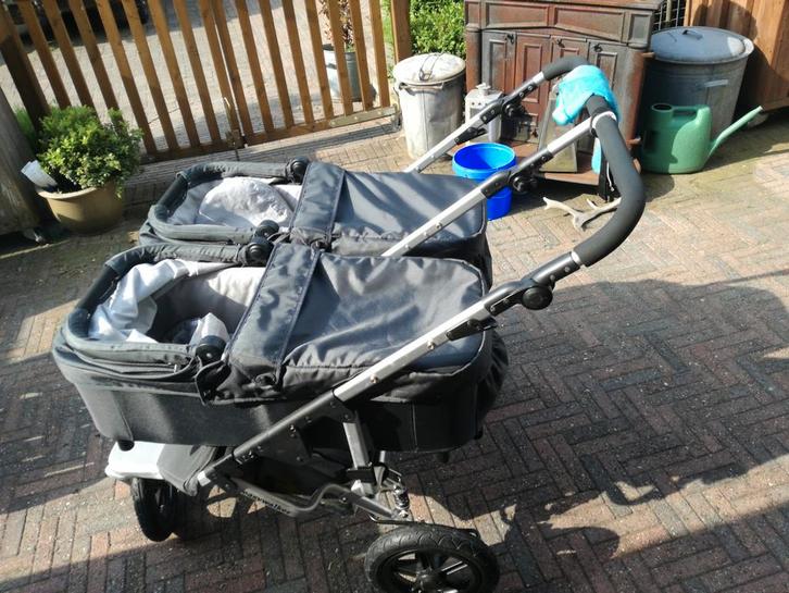 Tweelingwagen Easywalker, Kinderen en Baby's, Buggy's, Gebruikt, Maxi-Cosi, Duomodel, Regenhoes, Verstelbare rugleuning, Zonnekap