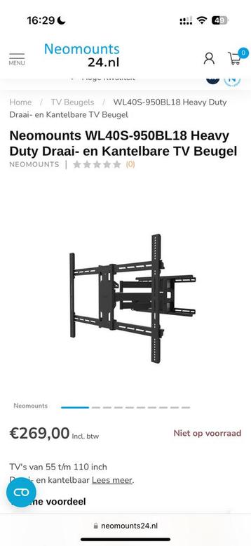 Draai- en kantelbare TV beugel van Neomounts beschikbaar voor biedingen