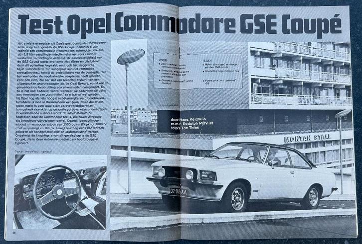 Opel Commodore B GSE test in Autovisie 1973, Boeken, Auto's | Folders en Tijdschriften, Gelezen, Opel, Ophalen of Verzenden