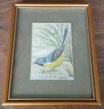 Mooi geborduurde pimpelmees in lijst van merk Cash's, Antiek en Kunst, Ophalen of Verzenden