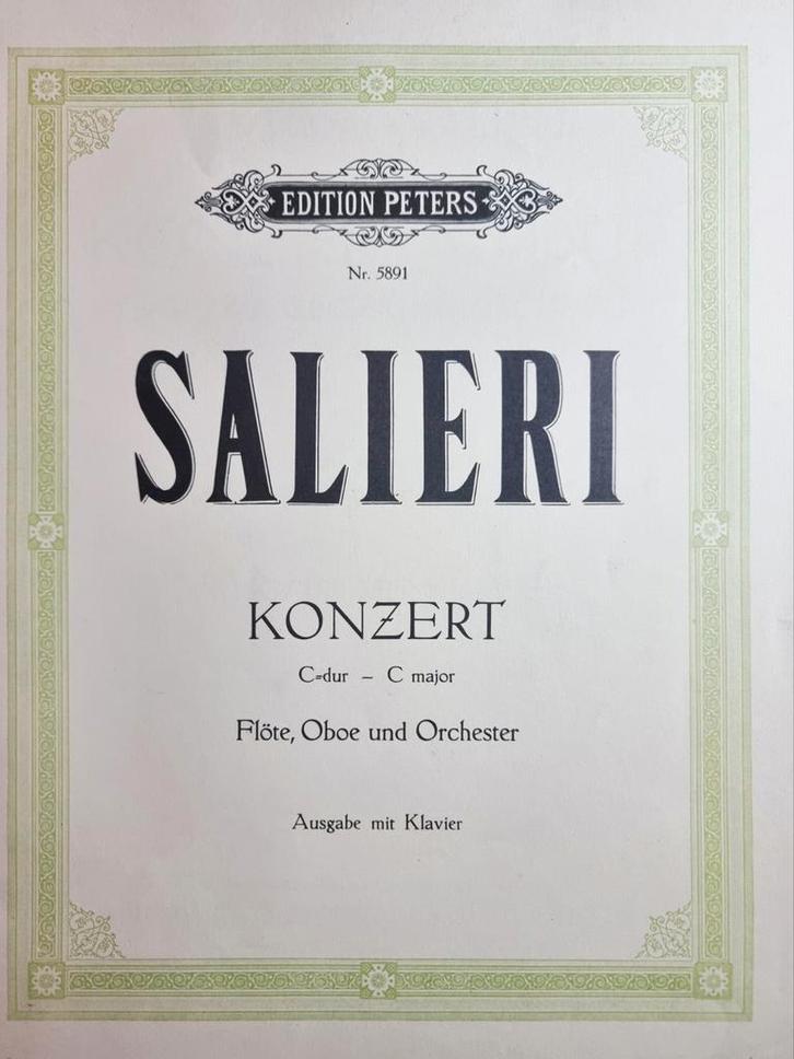 Salieri  Voor Fluit, Hobo en  Orkest - Nieuwstaat!, Muziek en Instrumenten, Bladmuziek, Zo goed als nieuw, Artiest of Componist