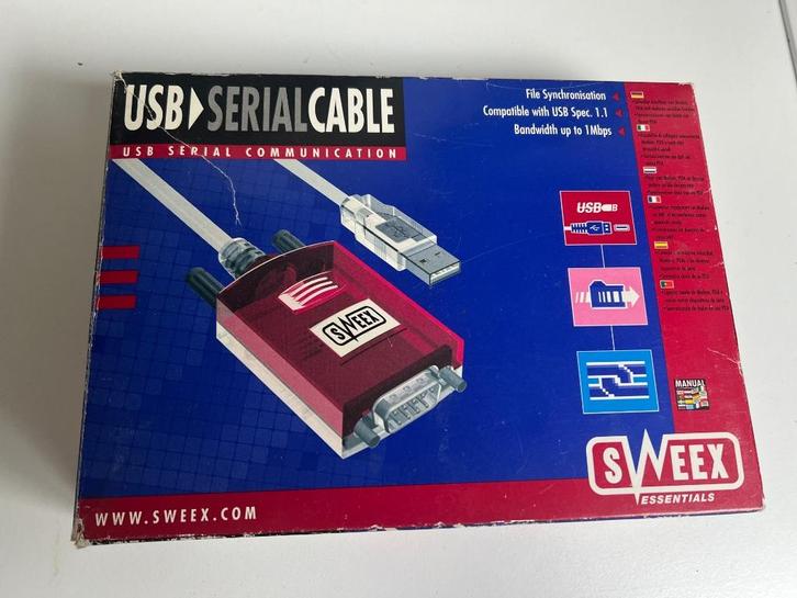 Sweex USB naar Serieel Kabel - Essentials - RS232 Adapter, Computers en Software, Pc- en Netwerkkabels, Zo goed als nieuw, Ophalen of Verzenden