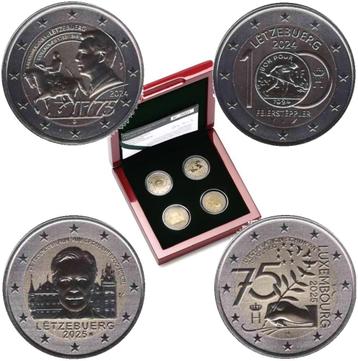 Luxemburg 2 euro 2024 & 2025 Reverse Proof Set 4 munten beschikbaar voor biedingen