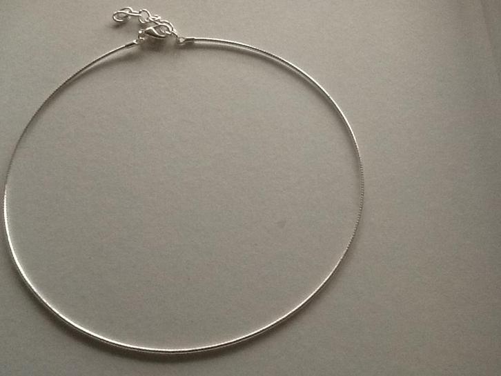 Zilveren spang met verlengstukje - 43 cm, Sieraden, Tassen en Uiterlijk, Kettingen, Nieuw, Zilver, Verstelbaar, Ophalen of Verzenden