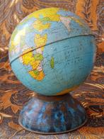 Mooie oude globe spaarpot uit Amerika van blik 17,5 cm., Antiek en Kunst, Ophalen of Verzenden