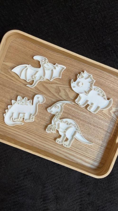 Vulvormen dinosaurus wit 4-delig, Kinderen en Baby's, Speelgoed | Educatief en Creatief, Nieuw, Ontdekken, Ophalen of Verzenden