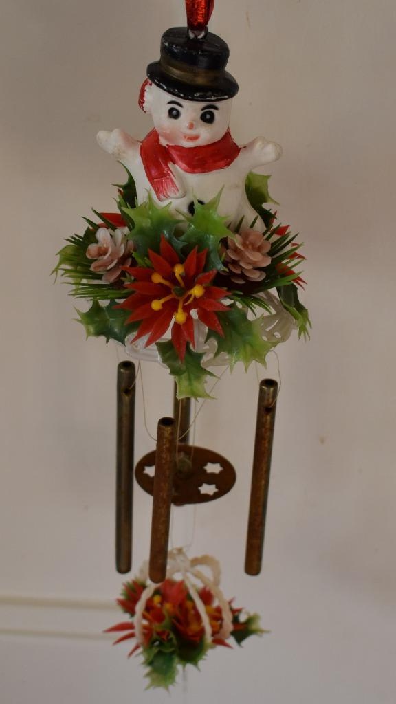 oude kerstversiering windgong met sneeuwpop, Diversen, Kerst, Gebruikt, Ophalen of Verzenden