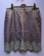 Patrizia Pepe donker blauwe pu leren rok + kant rand S 44599