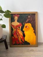 Marike Stokker - “Duet” - expressionisme, in houten lijst, Antiek en Kunst, Ophalen of Verzenden
