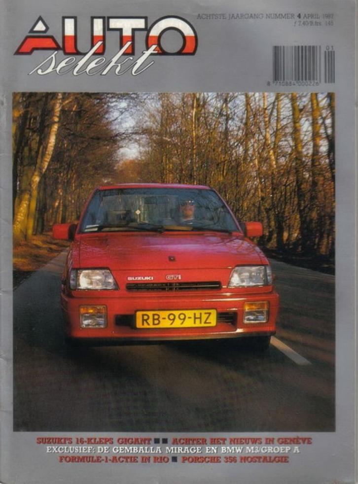Autoselekt 4 1987 : Suzuki Swift GTI - BMW M3 E30 Groep A, Boeken, Auto's | Folders en Tijdschriften, Gelezen, Algemeen, Ophalen of Verzenden