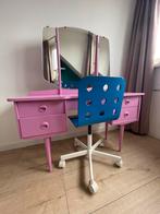 Hele leuke en hele roze kaptafel met spiegel en lades, Huis en Inrichting, Ophalen, 100 tot 150 cm, Zo goed als nieuw, Minder dan 100 cm