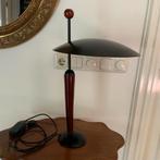 Herda design tafellamp zwart metaal met hout, Huis en Inrichting, Lampen | Tafellampen, Ophalen of Verzenden, Zo goed als nieuw