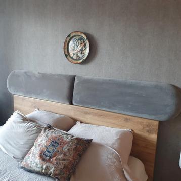 2 Wandpanelen Grijs Velvet beschikbaar voor biedingen