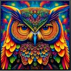 Diamond Painting Uil multicolor 30x30cm  (rond), Hobby en Vrije tijd, Ophalen of Verzenden, Nieuw, Knutselwerk
