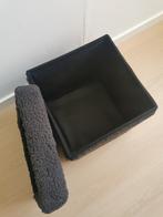 Senza poef met opbergruimte (teddystof, antraciet, vierkant), Ophalen, Minder dan 50 cm, Vierkant, Minder dan 50 cm