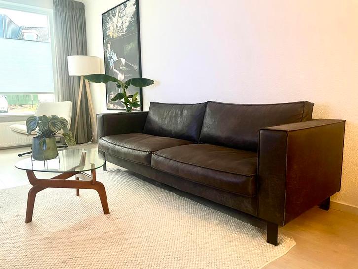 Rodeo microleder driezitsbank – in zeer nette staat!, Huis en Inrichting, Banken | Bankstellen, Gebruikt, Rechte bank, Driepersoons