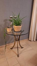 Glazen bijzettafel (rond) diameter 55 cm, hoogte 57 cm, Huis en Inrichting, Tafels | Bijzettafels, Rond, 55 tot 75 cm, Glas, Ophalen