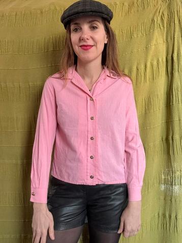 Vintage roze blouse - lichtroze - 36 / 38 beschikbaar voor biedingen