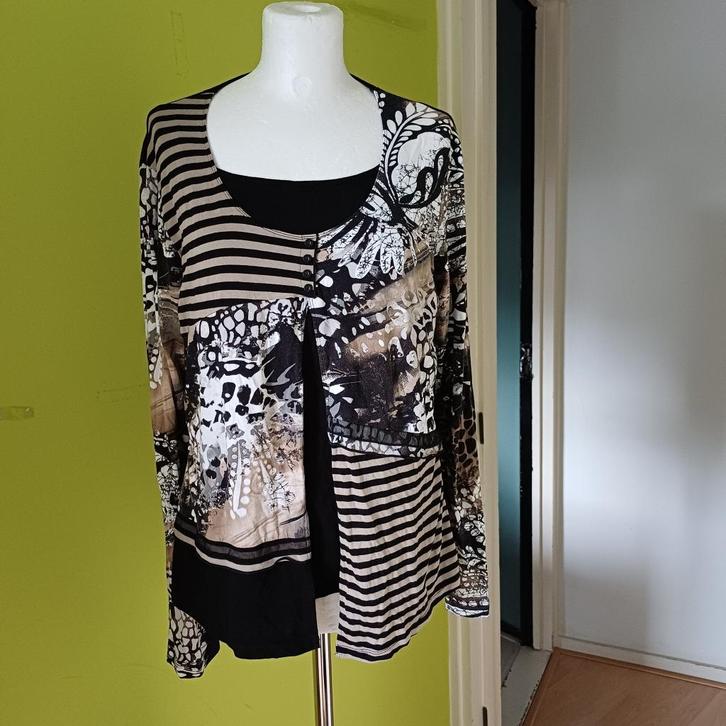 Mooie top van Gerry Weber maat L, Kleding | Dames, Tops, Zo goed als nieuw, Maat 42/44 (L), Zwart, Lange mouw, Ophalen of Verzenden