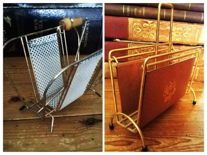 Vintage retro o.a. pilastro brievenrek servethouder '50-'60, Antiek en Kunst, Curiosa en Brocante, Ophalen of Verzenden