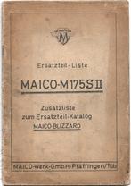 Maico 175 S II Zusatzliste onderdelenlijst (7203mz) motor, Ophalen of Verzenden, Overige merken