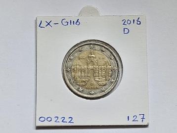 2-euromunt Duitsland (D) F 2016 Herdenking LX-G116 beschikbaar voor biedingen