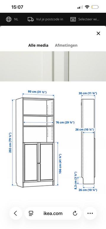 2x Witte IKEA Billy Boekenkast - afbeelding 2