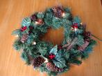 Grote feestelijke Kerstkrans met verlichting.(35cm), Diversen, Kerst, Ophalen, Zo goed als nieuw