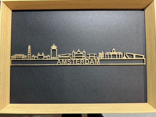 Skyline Amsterdam in frame, Antiek en Kunst, Kunst | Beelden en Houtsnijwerken, Verzenden