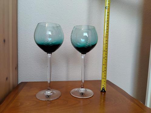 Grote wijnglazen, handgemaakt, Verzamelen, Glas en Borrelglaasjes, Zo goed als nieuw, Overige typen, Verzenden