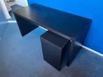 IKEA MALM Bureau met uittrekblad - Zwart, Huis en Inrichting, Bureaus, Ophalen, Gebruikt, Bureau