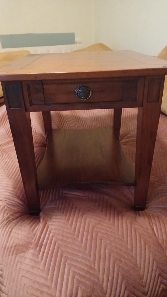 Bijzettafel kersen mahonie met laatje - Nieuw, Huis en Inrichting, Tafels | Bijzettafels, Klassiek, Vierkant, Nieuw, Ophalen of Verzenden