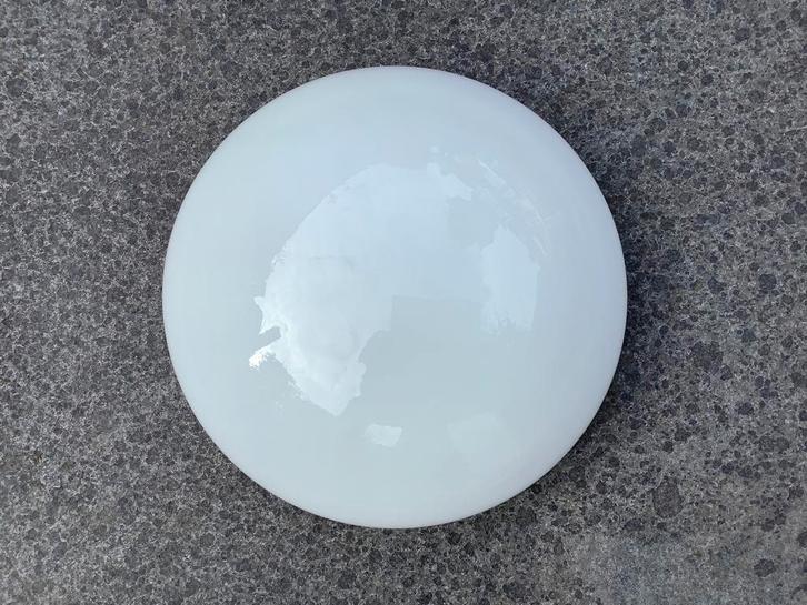 Plafondlamp mat opaalwit - paddenstoelvorm - ca. 17-21 cm, Huis en Inrichting, Lampen | Plafondlampen, Zo goed als nieuw, Glas
