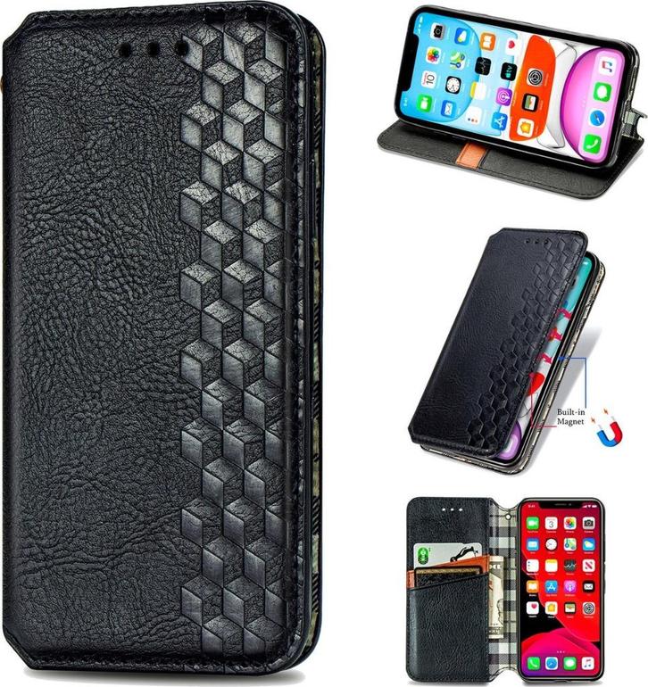 Xiaomi Redmi Note 9T 5G PU Lederen Wallet Case Set _ Zwart, Telecommunicatie, Mobiele telefoons | Hoesjes en Frontjes | Overige merken