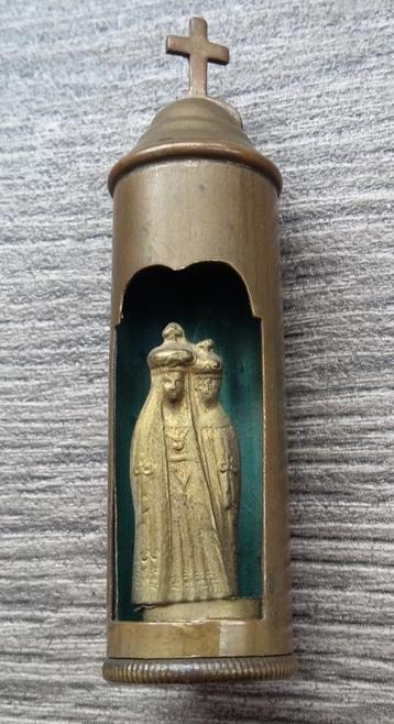 Om 1850 Reiskokertje met Schuifdeur Maria Madonna met Kind beschikbaar voor biedingen