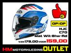 Motorhelm HJC C70 Koro - Mat Wit-Blauw-Rood - S-56, Nieuw met kaartje, HJC, Dames, Integraalhelm