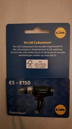 NL Lidl cadeaukaart €25, Tickets en Kaartjes, Kortingen en Cadeaubonnen, Eén persoon, Cadeaubon, Overige typen