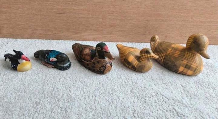 Vintage eenden retro beelden houten antiek eend handgemaakt, Antiek en Kunst, Antiek | Overige Antiek, Ophalen of Verzenden
