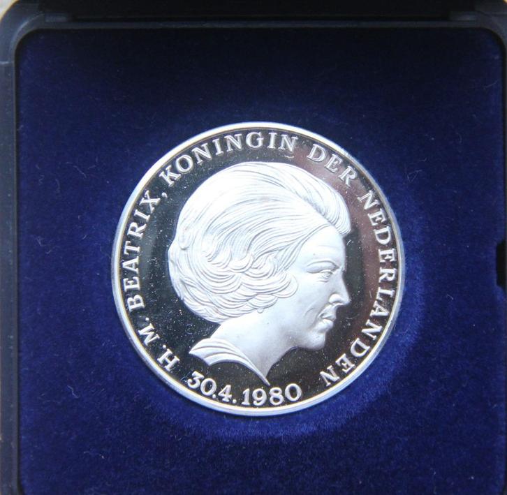 zilveren exemplaar beatrix heel mooi, Postzegels en Munten, Munten | Nederland, Overige waardes, Vóór koninkrijk, Zilver, Ophalen of Verzenden