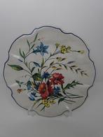 Prachtig Craquelé Bloemen Bord - Vintage Brocante Decoratie, Antiek en Kunst, Ophalen of Verzenden