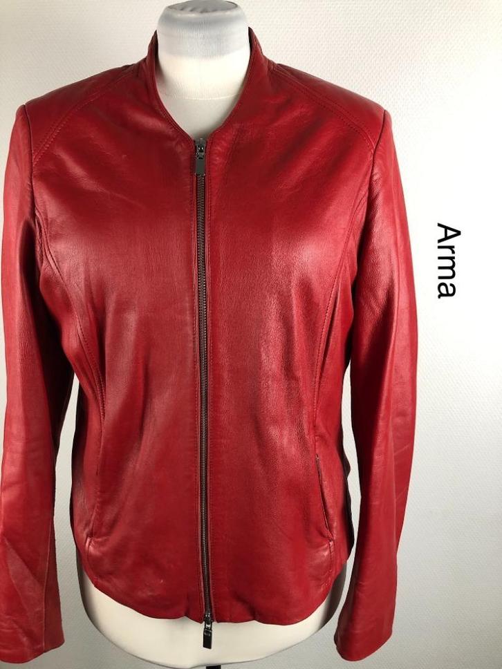 Arma Leren Jas  (mt: 44/46) 27,1/8940, Kleding | Dames, Jassen | Winter, Zo goed als nieuw, Maat 42/44 (L), Zwart, Ophalen of Verzenden