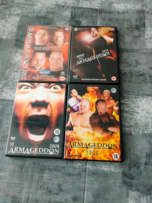 Sport Film 4 DvDs - WWE Armageddon, Cd's en Dvd's, Dvd's | Sport en Fitness, Zo goed als nieuw, Voetbal, Alle leeftijden, Ophalen of Verzenden