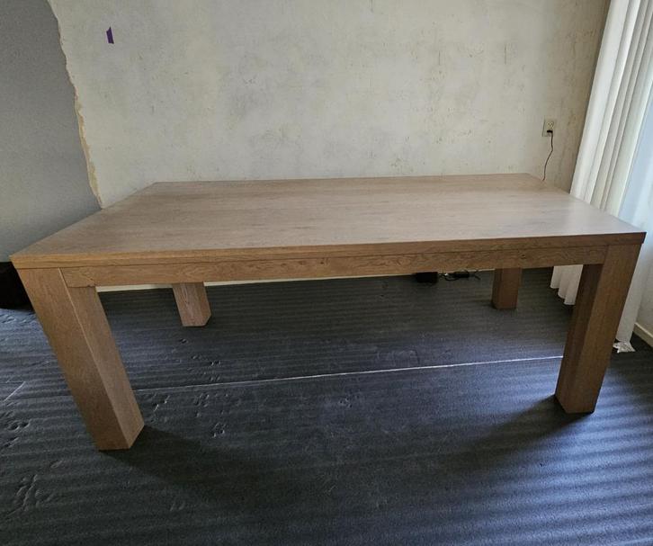 Mooie eiken eettafel met grijze accenten, Huis en Inrichting, Tafels | Eettafels, Gebruikt, 50 tot 100 cm, 150 tot 200 cm, Vier personen